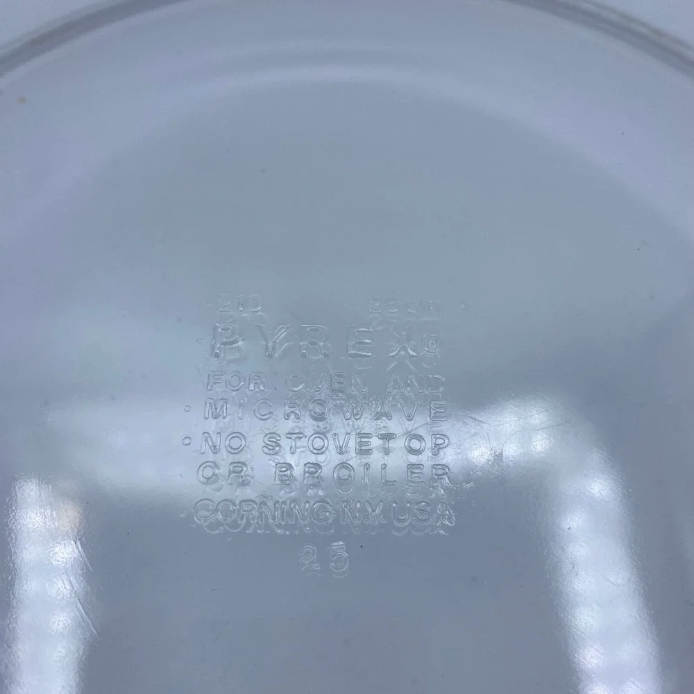 Vtg Pyrex Pie Plate 10 Inch Clear Glass Round Baking Dish 210 USA 25cm Bakeware